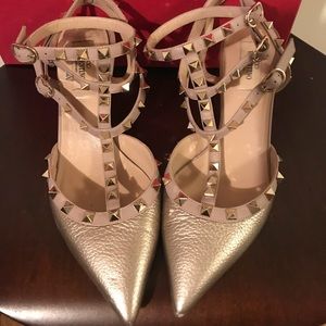 Valentino “Rockstud” Low heel cage shoe